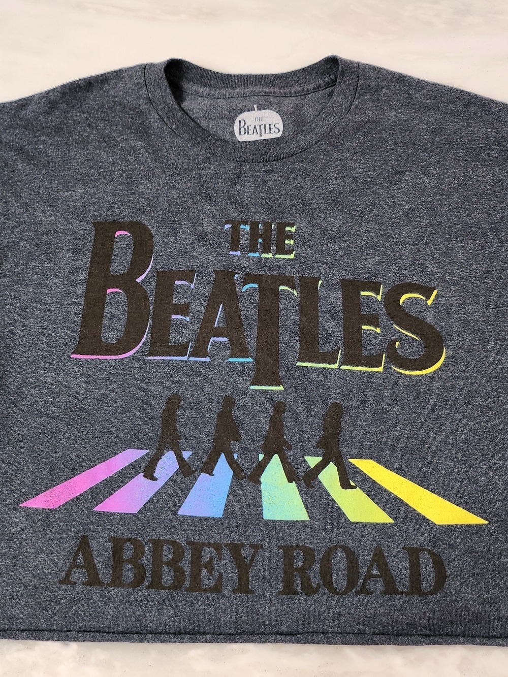 The Beatles Abby Road Short Sleeve Cropped  Tee - Wimens Large